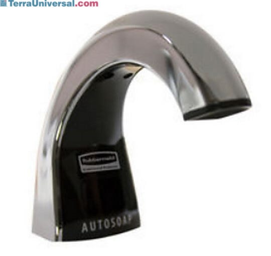 Black Polished Chrome Liquid Soap Dispenser | 9600-64 displayed