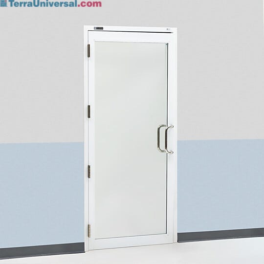 Powder-coated aluminum, pre-hung cleanroom lab door  |  6710-78-R-PC displayed