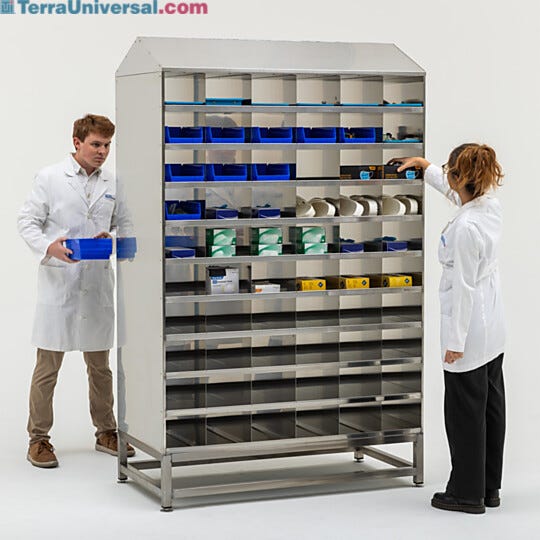 High-capacity design has 60 slots on each side for easy bulk organization  |  9600-73D displayed