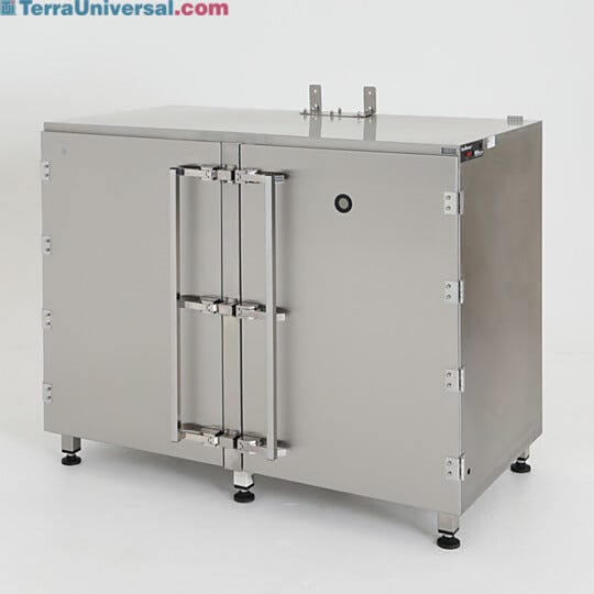 Drum storage desiccator cabinet, 304 stainless steel, with optional automatic gas-purge controller  |  1989-02A displayed