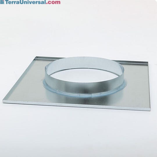 Galvanized steel flange adapter mounts to standard FFUs for sealed duct connections and long-term cleanroom airflow performance  |  6601-03 displayed