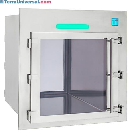 CleanMount® Smart pass-through chamber with electronic interlock and door status alerts | 2635-10B-2-316 displayed