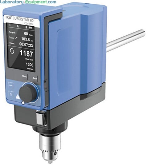 EUROSTAR 60 control Overhead Stirrer with wireless and Bluetooth technology ideal for use in fume hoods and biosafety cabinets; 40L capacity  |  6926-91 displayed