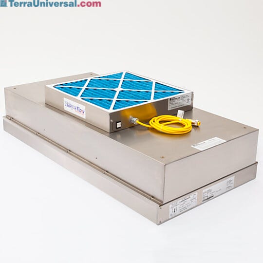 WhisperFlow™ Stainless Steel ULPA Fan Filter Unit captures 99.995% of 0.12-µm particles; stainless steel housing and filter frame  |  6601-24-USS displayed