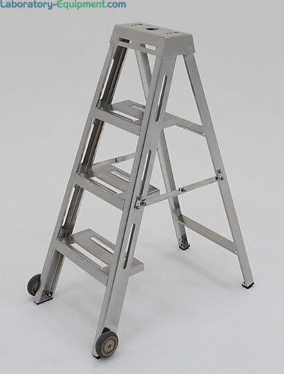 Stainless Steel Cleanroom Folding Ladder | 2805-64 displayed