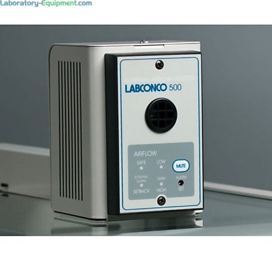 Labconco Guardian 500 Airflow Monitor with Epoxy-Coated Steel Casing for Protector Hoods, Ventilation Stations and Xpert Balance Enclosures, 3944700, 3944701 | 3646-30 displayed