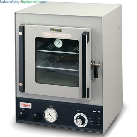 Hi-Temp vacuum oven provides uniform heating and cooling and eliminates the hazards associated with open-wire heaters  |  3700-39 displayed