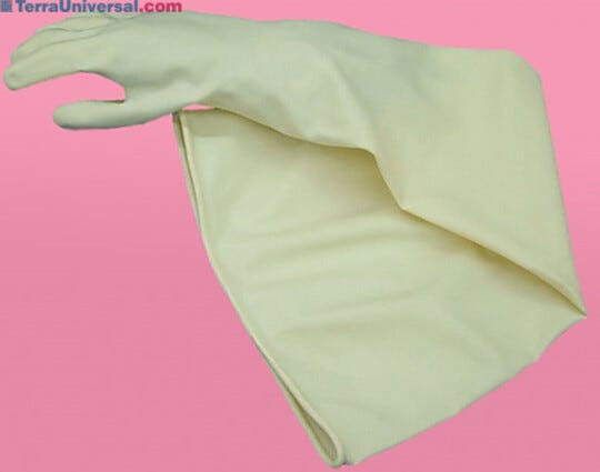 Butyl, one-piece fully dipped glove and sleeve combination | 1670-12 displayed