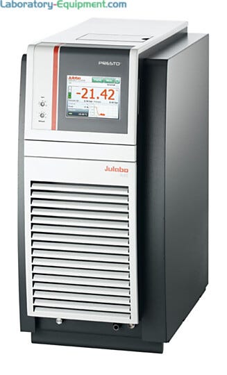 Presto A40 Temperature Control System by Julabo features a touchscreen, multiple data ports and an integrated programmer for versatile control  |  2440-06 displayed