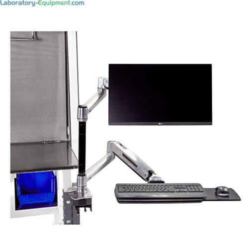 Labconco Ergotron WorkFit-LX Monitor and Keyboard Arms mounted on clean bench base stand. Labconco 3997900 | 3644-97 displayed
