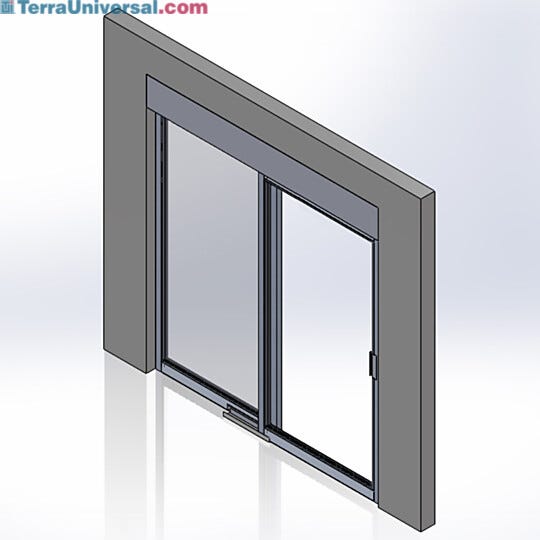 Cleanroom compliant manual sliding door, stainless steel frame, left-hand sliding  |  6603-51-LS displayed