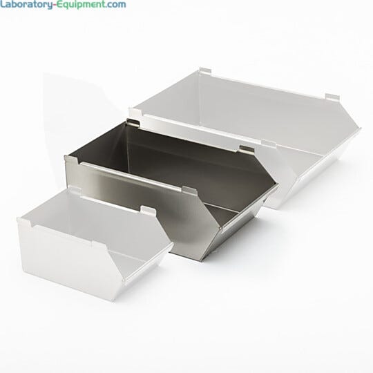 The medium-size bin used on the Mobile Storage Bin Rack to hold assembly parts within easy reach  |  9611-78 displayed