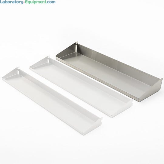 The large shelf used on the Mobile Storage Bin RAck to hold parts-dispensing bins  |  9611-75 displayed