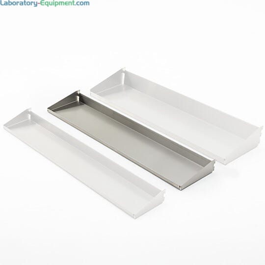 The medium-sized shelf used on the Mobile Storage Bin Rack to hold parts-dispensing bins  |  9611-77 displayed