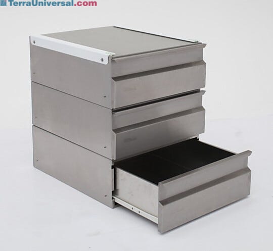 Modular Three Drawer Unit; Stainless Steel 6"H, 6"H & 6"H  |  1741-24 displayed