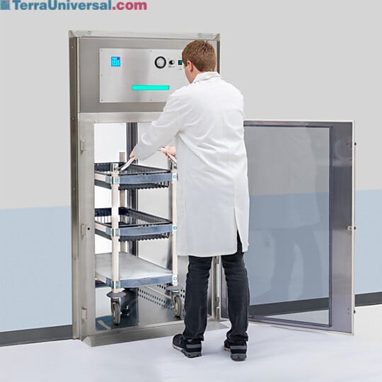 Vents along the bottom of the chamber recirculate air through a ULPA filter to protect sensitive parts, prevent cross-contamination | 6705-68-316 displayed