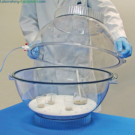 Bel-Art Techni Dome protects moisture-sensitive parts in this large capacity desiccator  |  3308-11 displayed