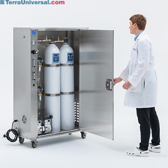 Portable N2 Generator's two gas cylinder capacity provides a reliable, on-demand solution, significantly reducing the need for costly tank exchanges  |  2700-40-P displayed