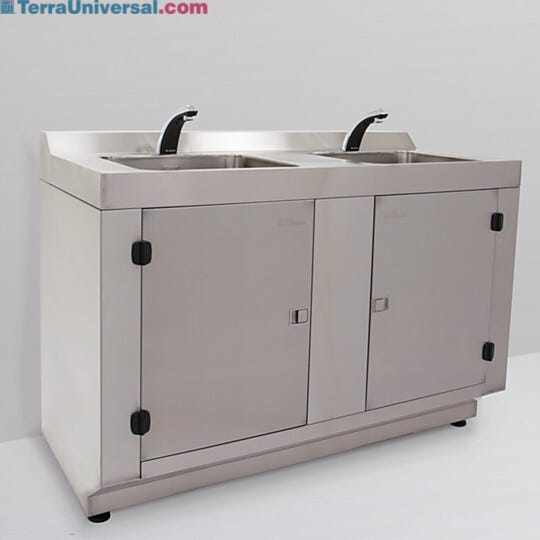 Stainless Steel 2 Sink Rinsing Station  |  9600-47A displayed