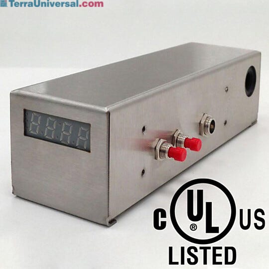 Smart® Module with LED display and gas inlet automatically monitors and maintains low-RH set point to conserve nitrogen | 1911-30B-VL displayed
