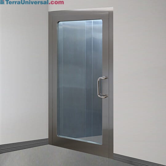 Left hand reverse stainless steel door with full view tempered glass window  |  6603-83-R displayed