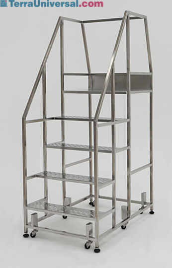 Five-step BioSafe step stairs with safety railing.  |  2805-87 displayed