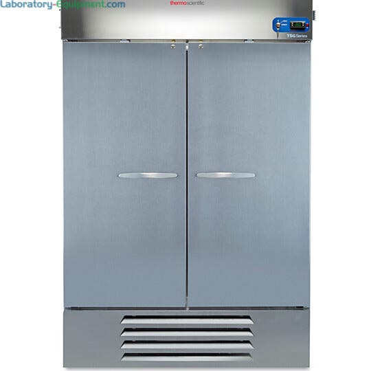 Energy-efficient 1387L TSG General Purpose Lab Freezer #TSG49FSSA by Thermo Fisher Scientific includes four stainless steel shelves; call for pricing  |  1536-95 displayed