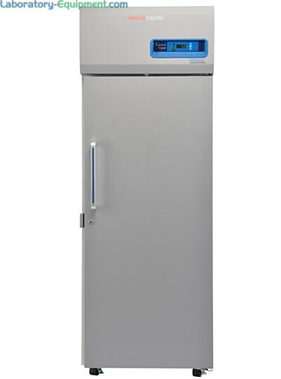 Single-solid door 650L TSX High-Performance Refrigerator by Thermo Fisher Scientific includes 4 shelves and casters; GMP Clean Room Class A/ISO 6 compatible | 1621-13 displayed