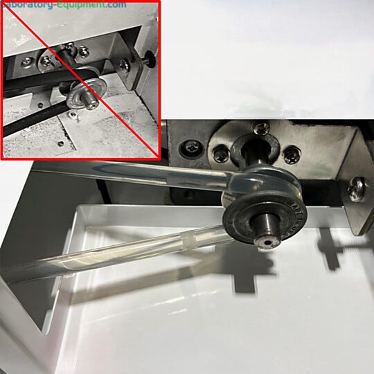 Clear abrasion resistant polyurethane belt offers longer life span and cleaner operation with far less particulates shed than ordinary rubber belts  |  1784-18A displayed