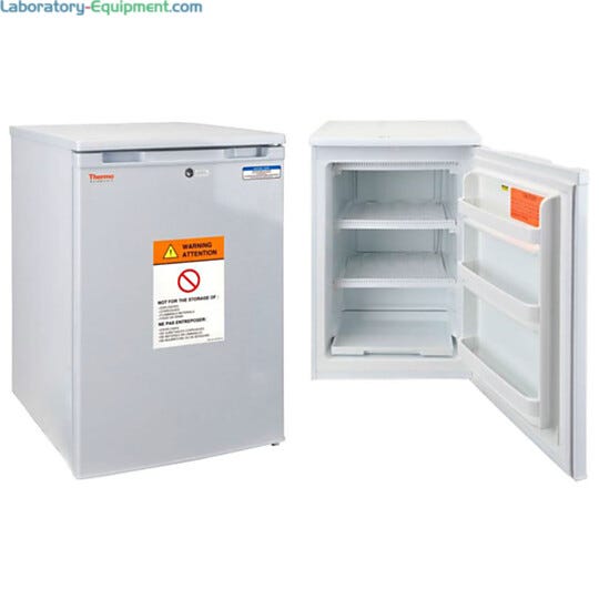 Economical and compact freezers for routine lab storage in various capacity sizes with CFC-free refrigerant, adjustable temperature control and manual defrost | 1536-PP-02 displayed