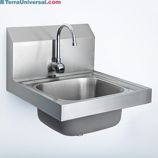 USP 797 compliant wall-mount sink with eye sensor for touchless operation in cleanroom environments | 1372-91A displayed