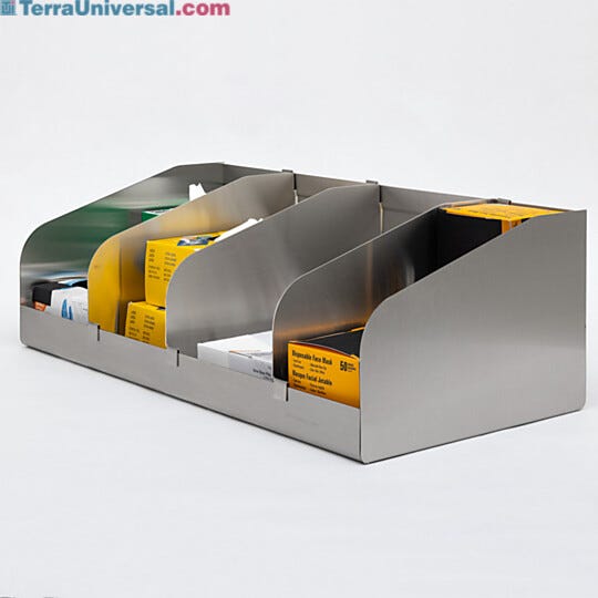 Wall-Mounted; Open BioSafe® Modular Storage Unit; 24" W x 8" D x 5.9" H; BioSafe® Stainless Steel | 6709-58 displayed