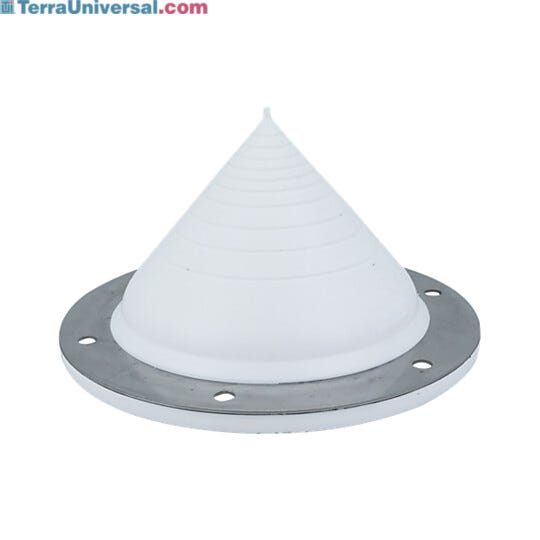 The silicone wall boot 6" W x 6" D x 3" H forms a flexible and sanitary seal, and can be cut to custom sizes   |  2900-18 displayed