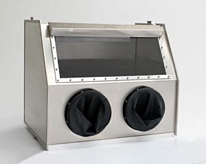 Stainless Steel Glove Box maintains low-humidity conditions to protect sensitive parts (shown with optional gloves)  |  1694-01C displayed
