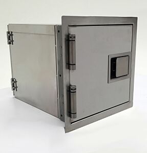 Fire Rated Pass-Through, 12"W x 14.75"D x 12"H, is designed for installation in a fire-rated cleanroom or laboratory wall  |  1993-71A displayed