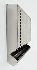 Wall Mounted 4 Compartment Stainless Steel Dispenser with Catch Tray  |  4952-37-2-316 displayed