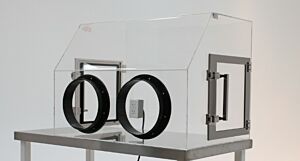 Acrylilc Single Operator Mail Handling Glovebox  |  1716-50B displayed