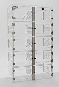 ValuLine® acrylic desiccator cabinet, 10 chambers with adjustable shelving  |  3949-37C displayed