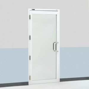 Powder-coated aluminum, pre-hung cleanroom lab door  |  6710-78-R-PC displayed