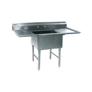 Single-Compartment Free-Standing Laboratory Sinks feature a large basin, dual drainboards and a 10" backsplash (faucets sold separately)  |  1373-23 displayed