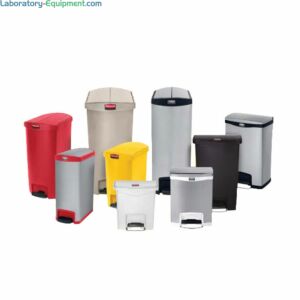 Resin and stainless steel medical waste management receptacles in a variety of colors are available in 4-gallon to 30-gallon capacities