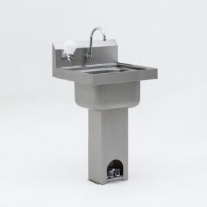 Stainless Steel Pedestal Foot Valve Sink | 1372-90A displayed