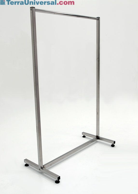 Garment Rack; Free Standing Single Rack, 304 SS, Cylindrical Tube, 48 ...