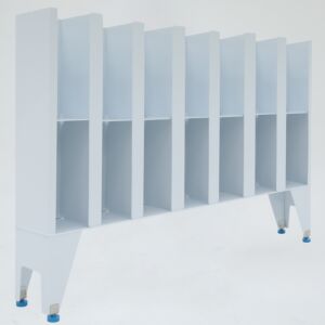 Garment Dispenser Station; 14 Compartments, Single Sided, Polypropylene, 84" W x 12" D x 62.25" H