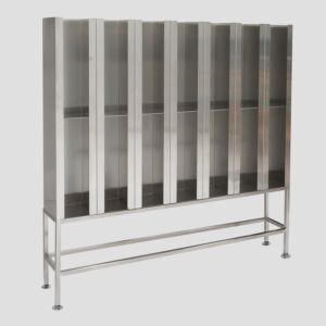 Garment Dispenser Station; 14 Compartments, Single Sided, 304 Stainless Steel, 84" W x 12" D x 62.25" H