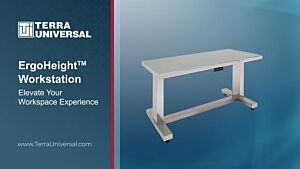 Work Station; BioSafe® ErgoHeight™, 304 Stainless Steel, Perforated Top, 60" W x 30" D x 43" H, 120 V