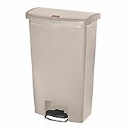 Waste Receptacle; Step-On, 19.67" W x 12.23" D x 31.6" H, 18 gal, Beige, Commercial, Rubbermaid