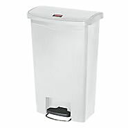 Waste Receptacle; Step-On, 18"W x 11.5"D x 28.3"H, 13 gal, White, Medical, Rubbermaid