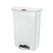 Waste Receptacle; Mobile Step-On, 22.4"W x 13.9"D x 32.5"H, 24 gal, White, Medical, Rubbermaid