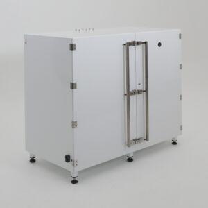 Drum Storage Desiccator Cabinet; 2 Drum Capacity, 16 gallons, 34" W x 17" D x 33" H, Powder Coated Steel